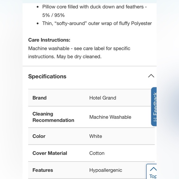 Hotel Grand Feather & Down Pillow, 2-pack (not in packaging but new pillows) - Picture 8 of 9